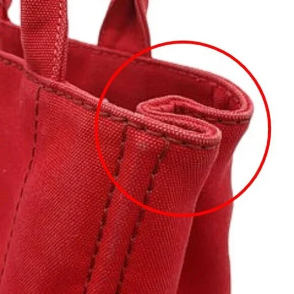 Prada Canvas Tote Canapa Tote Bag Red - Picture 8 of 13